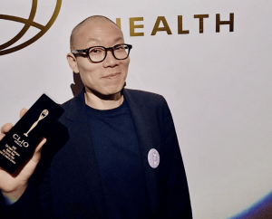 Eason with his Cleo Award