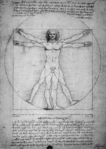 Vitruvian Man by Leonardo da Vinci (1490)