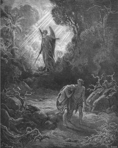 Adam and Eve are driven out of Eden by Gustave Dore (1866)